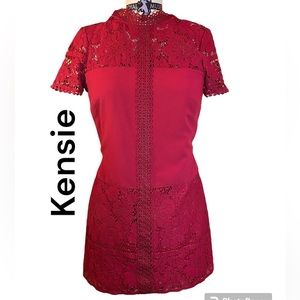 Kensie Short Sleeve Mini Red Lace Dress ❤️ Size XS